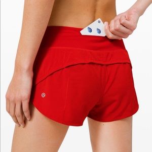 Lululemon Speed Up Low-Rise Lined Short 2.5” Dark Red